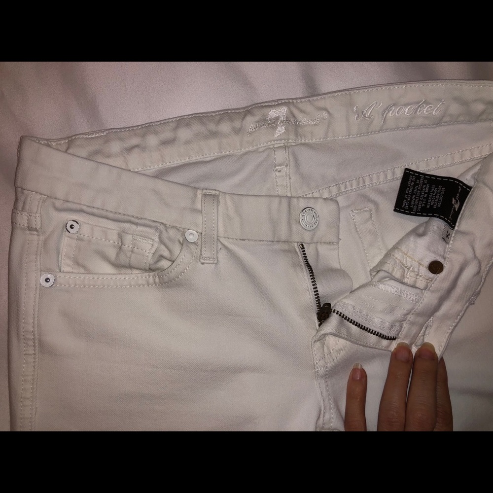 7 For all Mankind White A Pocket Jeans Sz 26 ๐ฆ - Picture 4 of 7